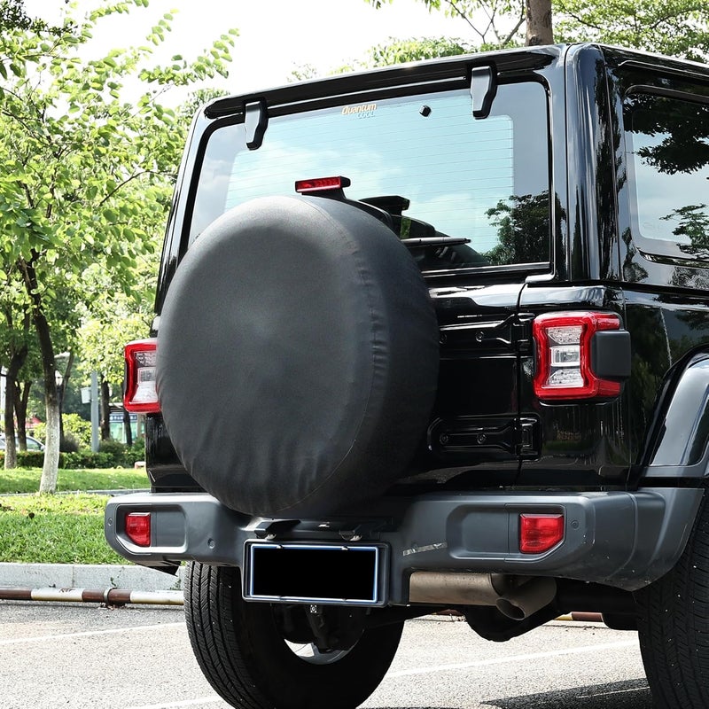 MOONET PVC Thickening Leather Spare Tire Wheel Cover for Car Truck SUV Camper Trailer Universal Fit RV JP FJ,R17 XL Black (for Overall Wheel Diameter 32-34 inch) - Image 3